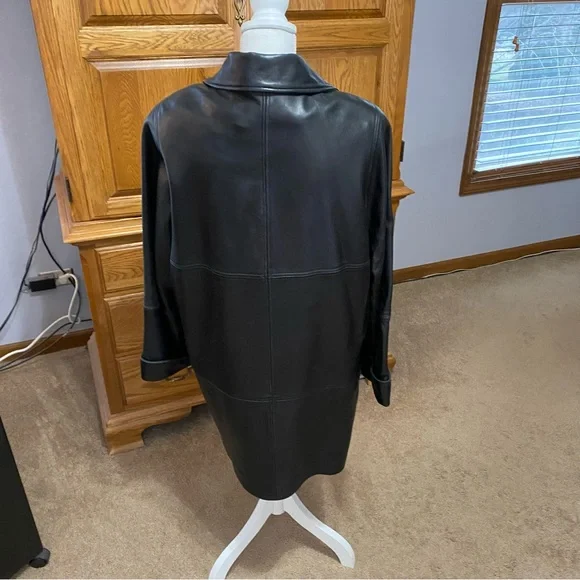 Tibor Leathers VTG Men’s Black Leather Coat Made in USA Thinsulate Lined Sz XL